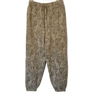 Pacsun smiley patterned light brown sweatpants size small never worn